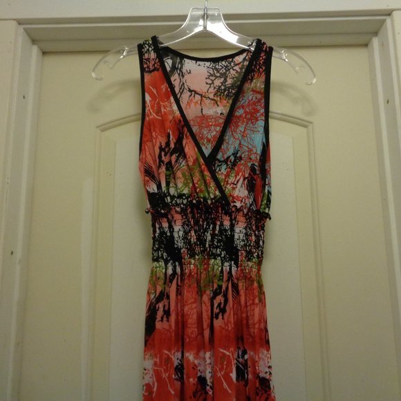 BOHO COLORS SHEERED JERSEY SUNDRESS SM OR ONE SIZE - Picture 2 of 7